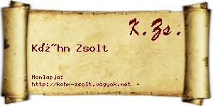 Kóhn Zsolt névjegykártya